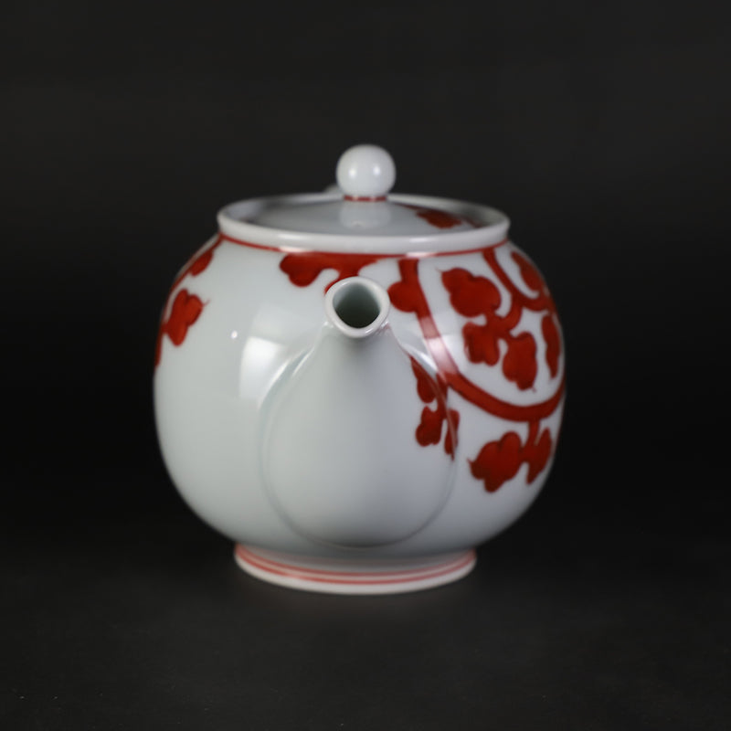 源右衛門窯 赤絵唐草文後手急須 – ギャラリー一番館オンラインショップ