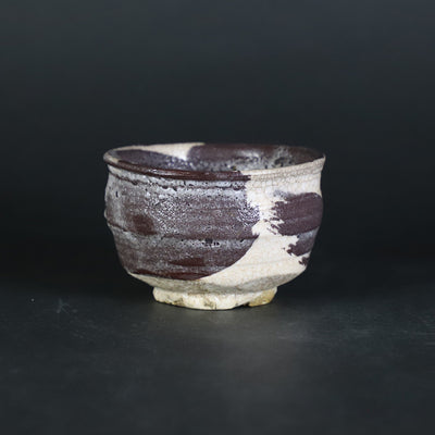 Shintaro Uchimura Gosho round black brush sake cup