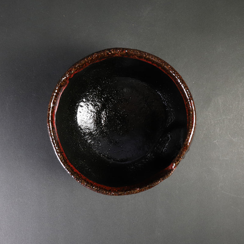 Tarouemon Nakazato 14th Beating Karatsu black tea bowl