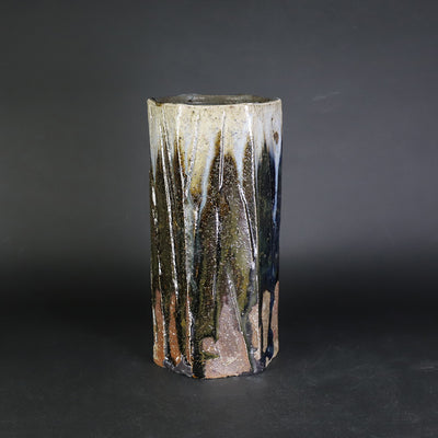 Korean Karatsu Shinogi Vase No.1 by Shuichi Okamoto