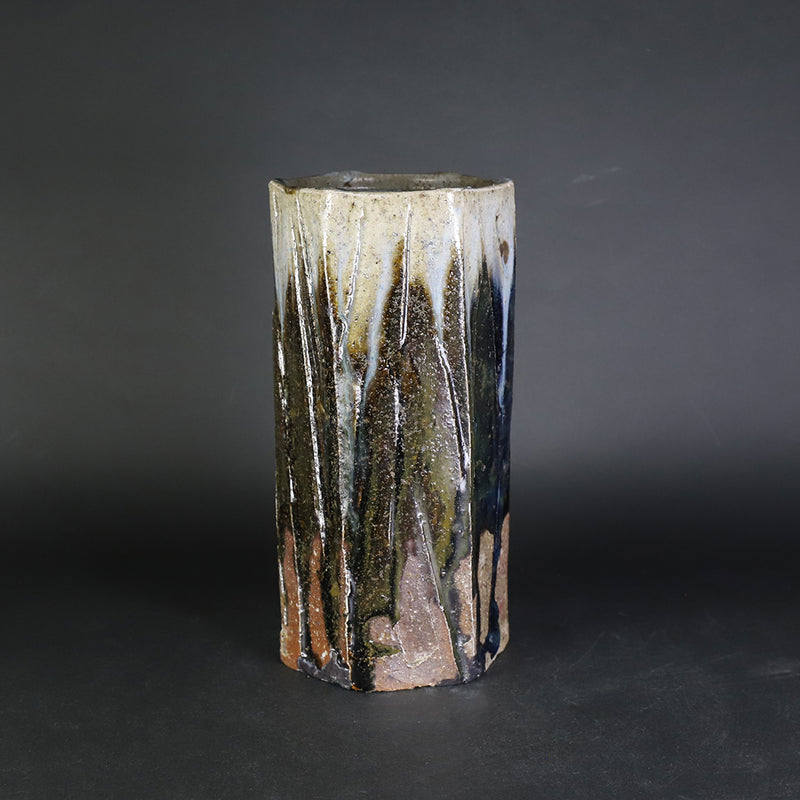 Korean Karatsu Shinogi Vase No.1 by Shuichi Okamoto