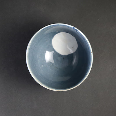 Small bowl with pale blue moon by Shingo Oka