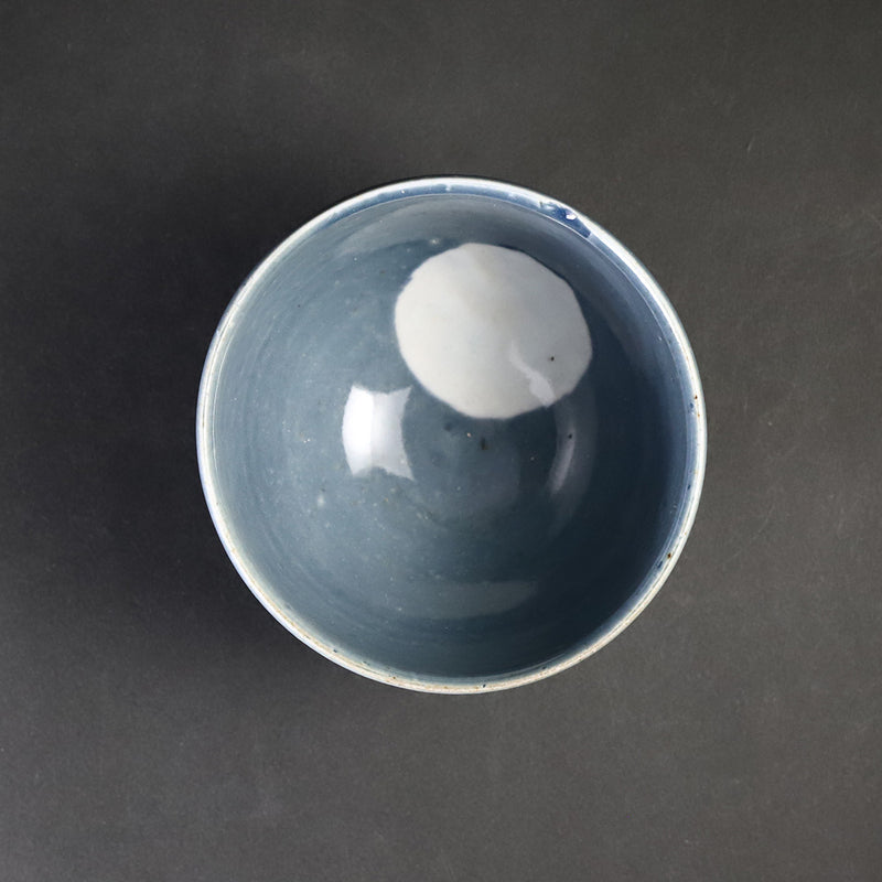 Small bowl with pale blue moon by Shingo Oka
