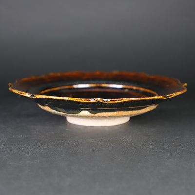 Ame Karatsu square plate by Shuichi Okamoto