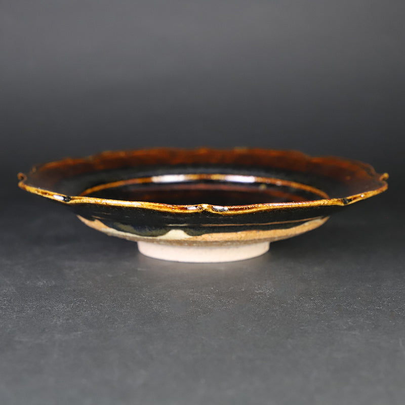 Ame Karatsu square plate by Shuichi Okamoto