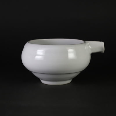 White porcelain gourd-shaped sake cup by Takashi Nakazato