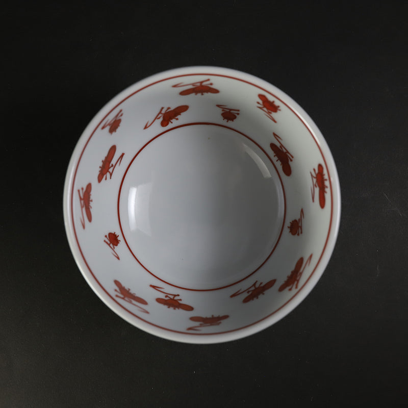 源右衛門窯　赤絵梅花飯碗