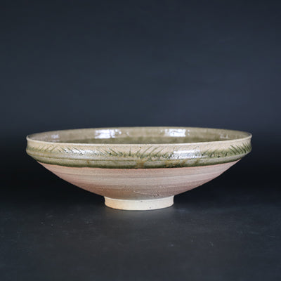Shuichi Okamoto's Blue Karatsu Flower Design Bowl No.26