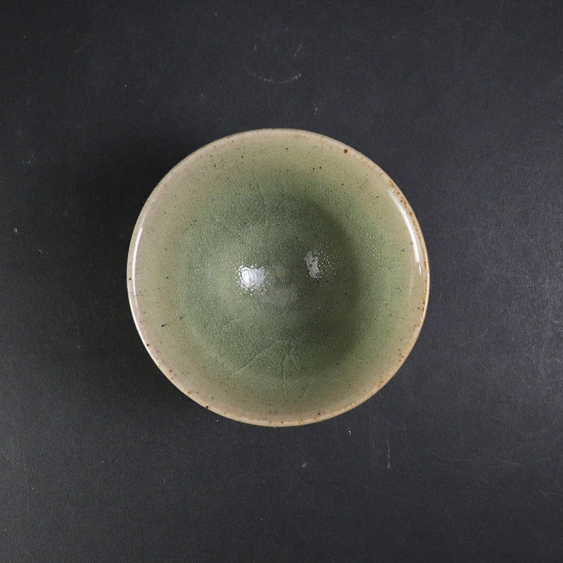 岡本作礼　作　翠青唐津ぐい呑　No.45