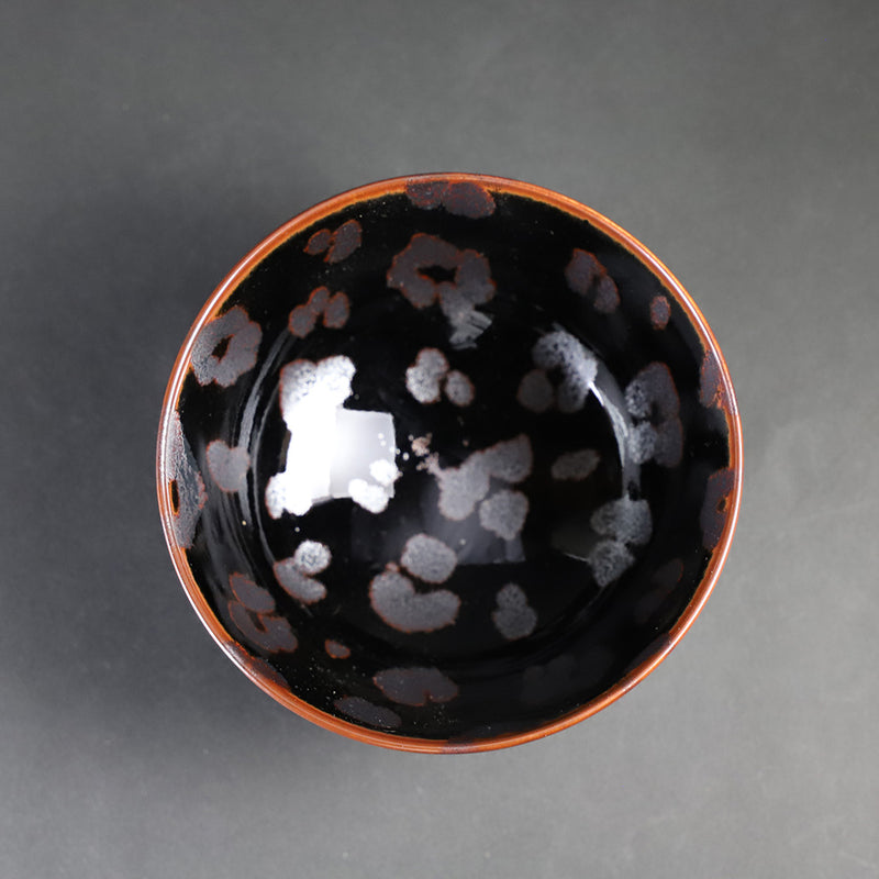 Yuki Inoue Tenmoku silver leopard design rice bowl (small)