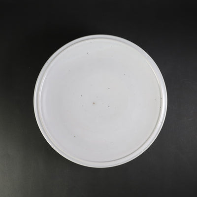 White porcelain bowl with chamfered base by Sakurei Okamoto