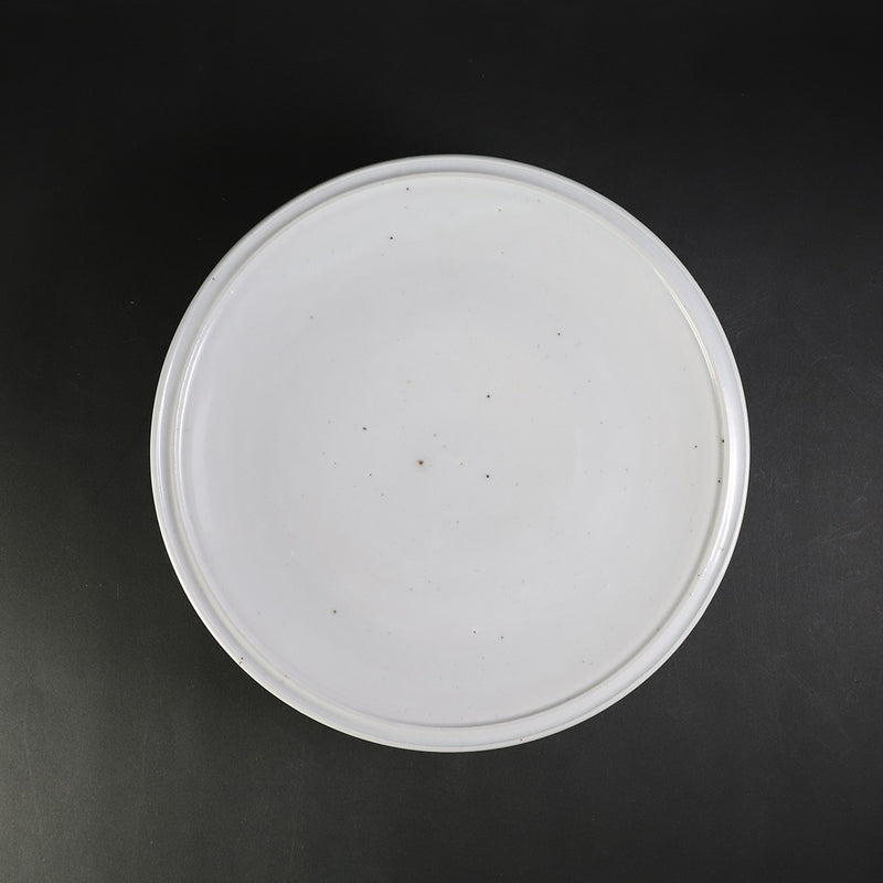 White porcelain bowl with chamfered base by Sakurei Okamoto