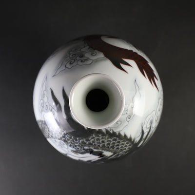 Imaemon Kiln Color Nabeshima Dragon Painting Vase