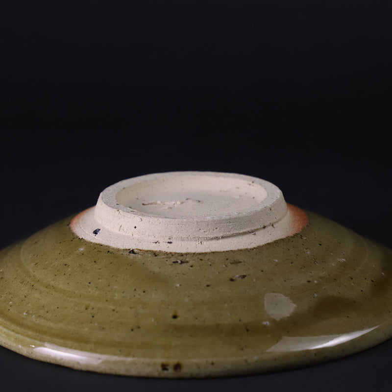 Yellow Karatsu plate by Nakazato Taki