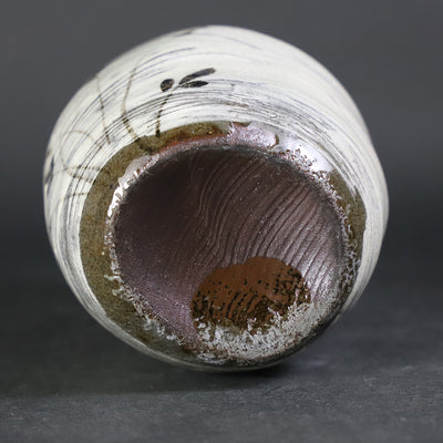 Shuichi Okamoto's Painted Karatsu Brushed Grass Pattern Tokkuri No.3