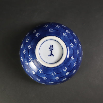 源右衛門窯　染付梅地紋飯碗
