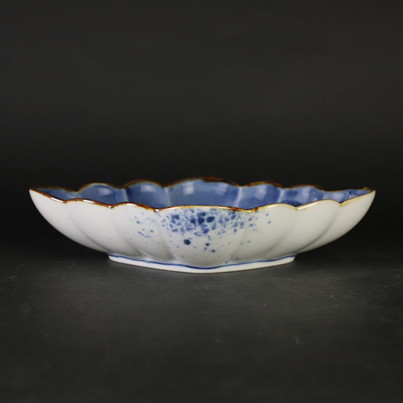 福泉窯　変り絵菱形菊割向付