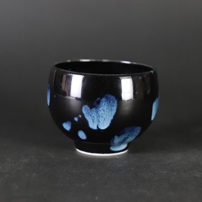 Yuki Inoue Tenmoku blue glaze dripping sake cup