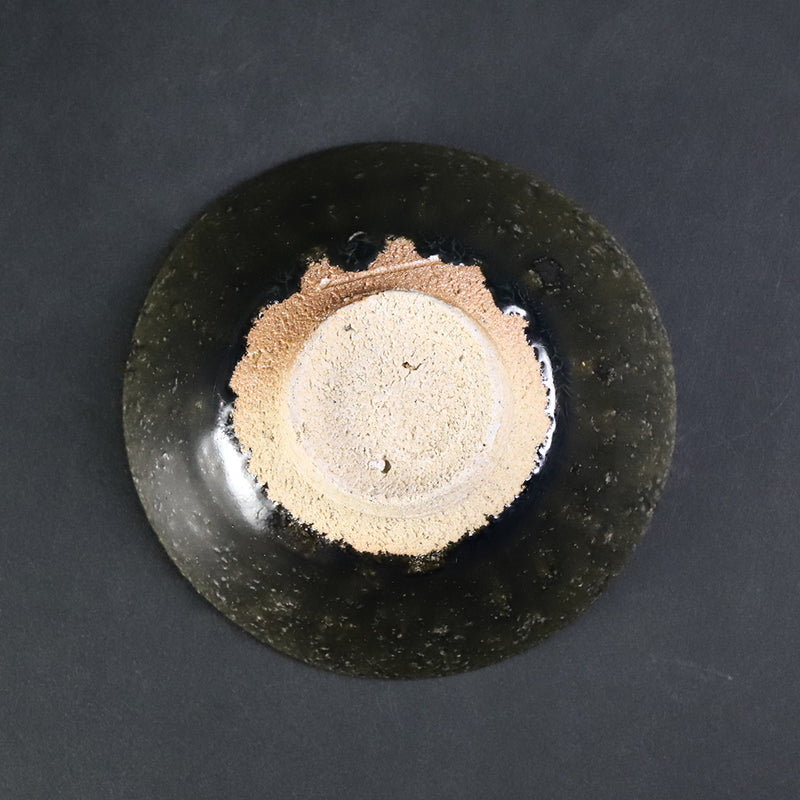 Black Karatsu sake cup No.55 by Yasumoto Kajiwara