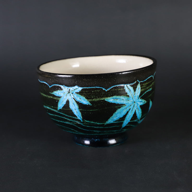 Taroemon Nakazato 14th Karatsu Taroemon blue scratched tea bowl