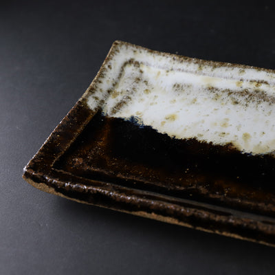 Karatsu long ceramic tile by Kazusuke Fukuda