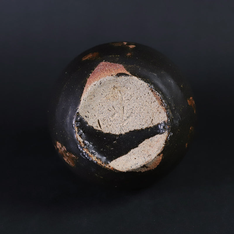 Karatsu Black Korean Sake Bottle (No. 13) by Sakurei Okamoto