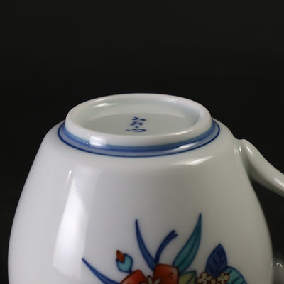 今右衛門窯　錦桃草花文碗