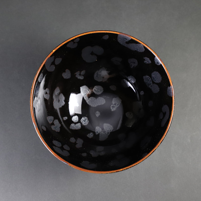 Yuki Inoue Tenmoku silver leopard design rice bowl (medium)