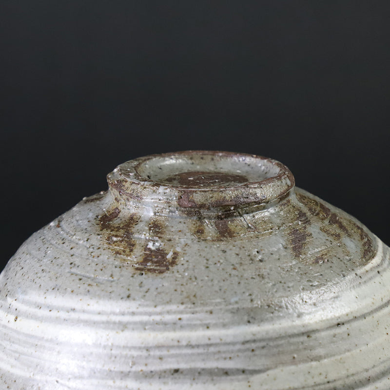 Powder blue brushed tea bowl (No. 7) by Sakurei Okamoto
