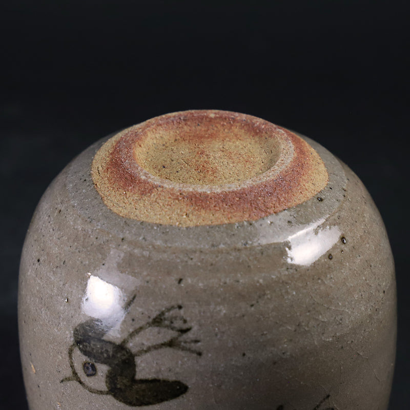 Nakazato Tarouemon Kiln Karatsu sake cup (large, painted Karatsu: Tori)
