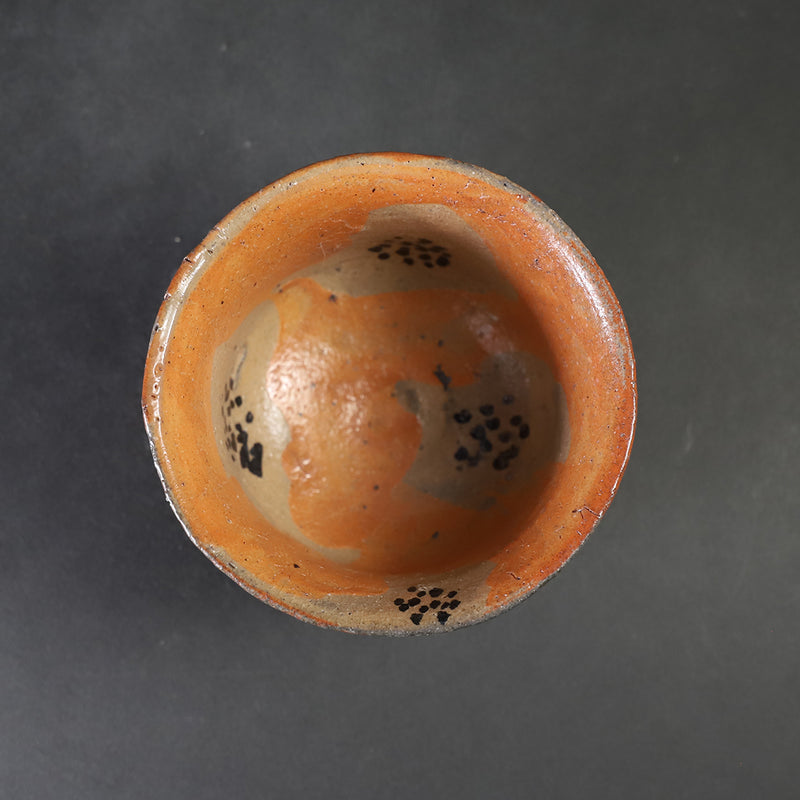 丸田雄　作　緋色絵唐津花紋蓋向付　No.6