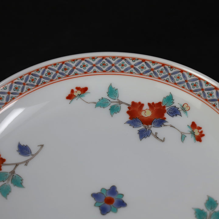 美品　其泉窯　柿右衛門写し　色絵岩牡丹梅竹文　花瓶　共箱 柿右衛門窯 牡丹鳥文丸形(大)一輪生
