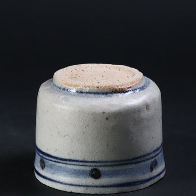 Yasumoto Kajiwara's Blue and White Ceramic Sake Cup No.66