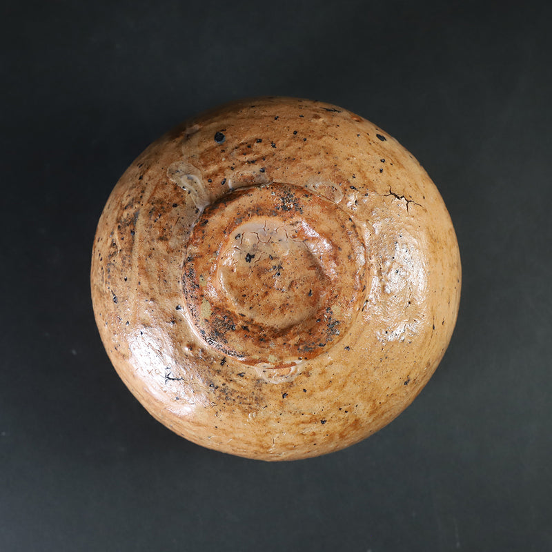 Karatsu red tea bowl by Yu Maruta