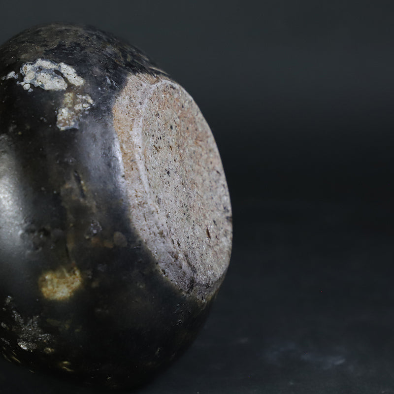 Black Karatsu Sake Bottle No.2 by Shuichi Okamoto