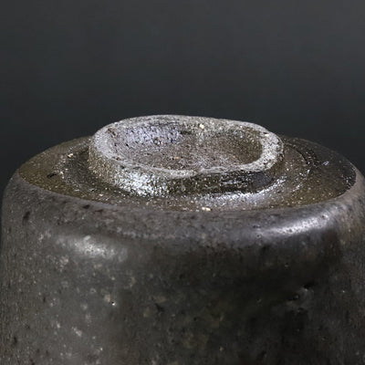 Black Karatsu tea bowl No.17 by Yasumoto Kajiwara