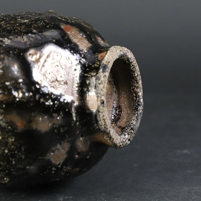 Korean Karatsu Flat Pot Sake Bottle No.31 by Munehiko Maruta