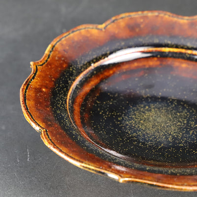 Ame Karatsu square plate by Shuichi Okamoto