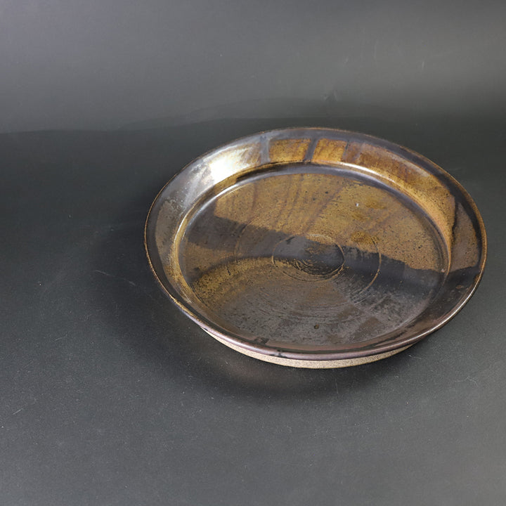 骨董品　孔子家製造のプレート　現存数僅か 彫刻コンポート皿 18cm (グレー釉)｜古谷浩一 – sui.