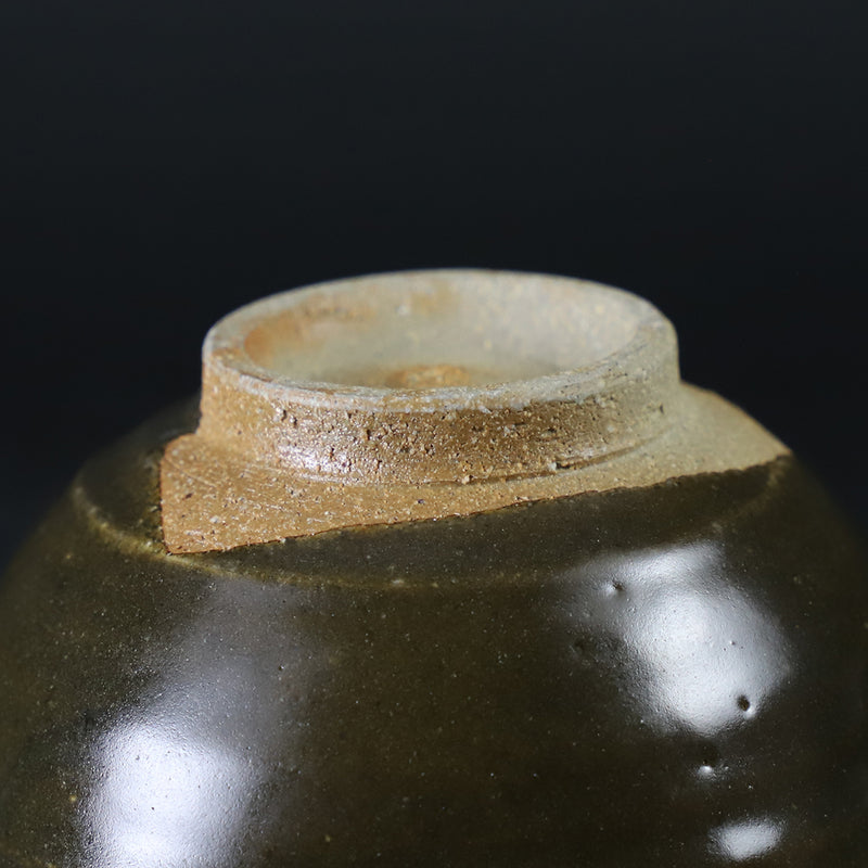 Black Karatsu diamond pattern small bowl by Shuichi Okamoto