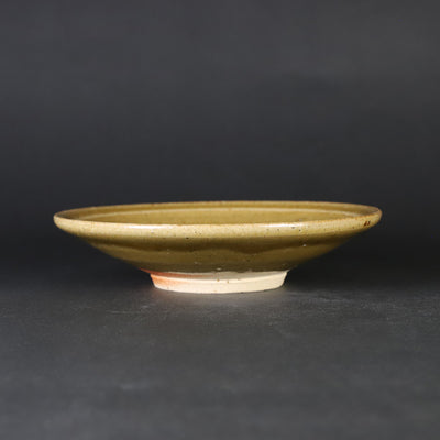 Yellow Karatsu plate by Nakazato Taki