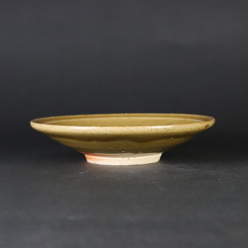 Yellow Karatsu plate by Nakazato Taki