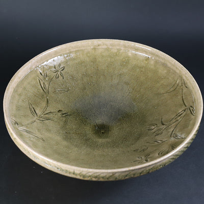 Shuichi Okamoto's Blue Karatsu Flower Design Bowl No.26