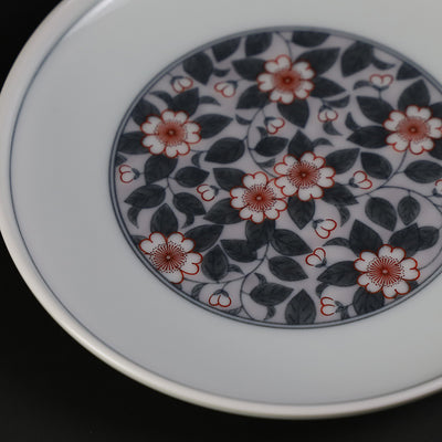 Imaemon Kiln Iro Nabeshima Cherry Blossom Design Plate (Ink/Purple)