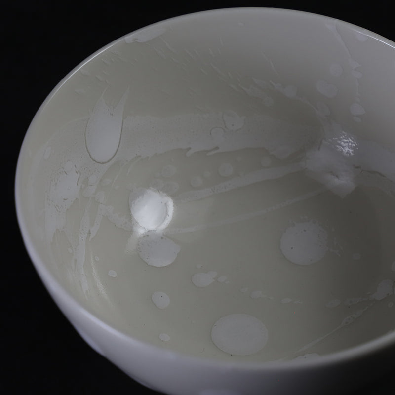 井上祐希　作　釉滴飯碗(小)cream