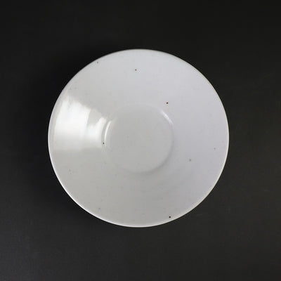 White porcelain cup and saucer by Kenta Nakazato