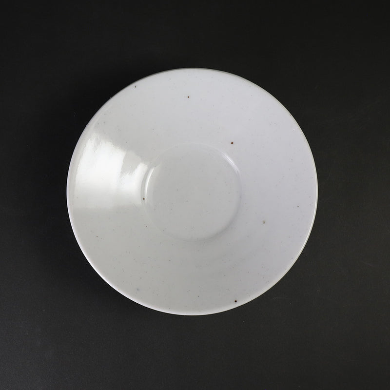 White porcelain cup and saucer by Kenta Nakazato