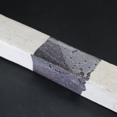 石井義久　作　白黒刷毛目掛け花器　No.4