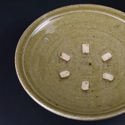 Yellow Karatsu plate by Nakazato Taki