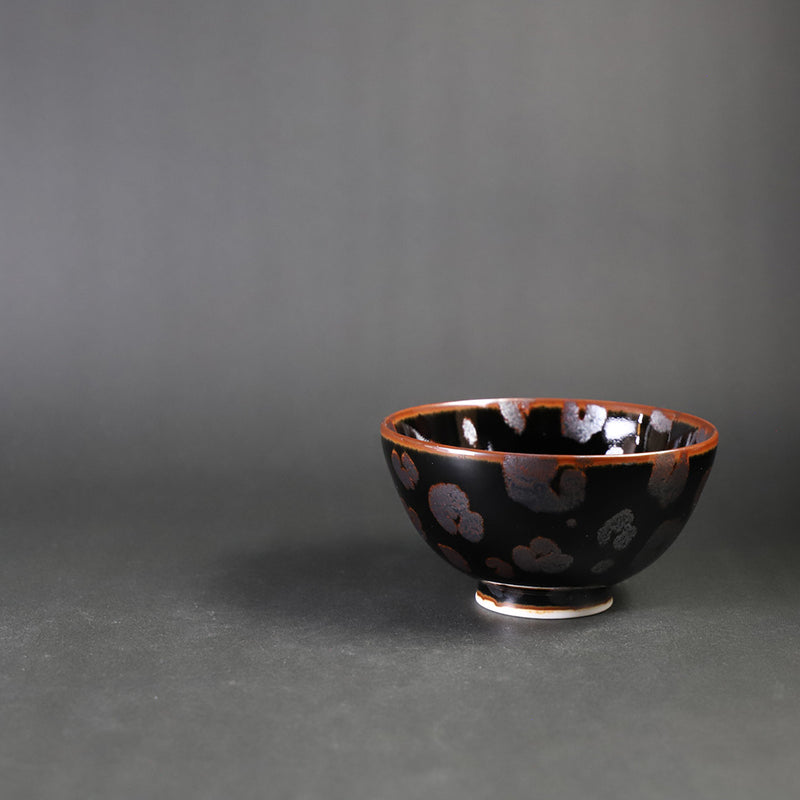 Yuki Inoue Tenmoku silver leopard design rice bowl (small)